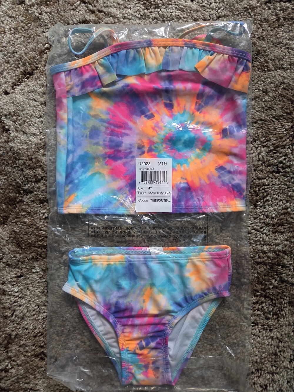 The Children's Place Girls Two-Piece Tie-Dye Bikini size 4t